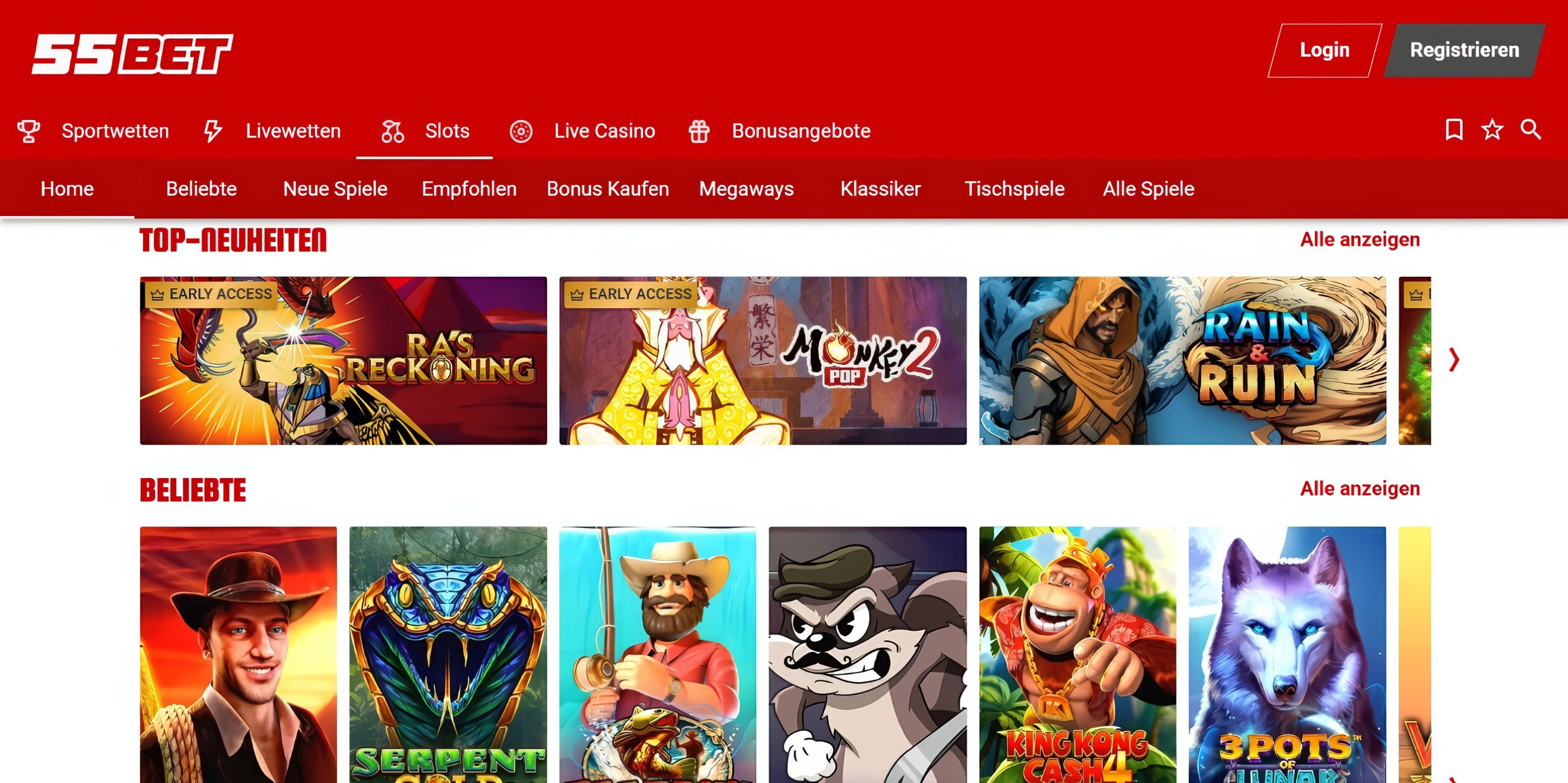 55bet desktop screenshot 2